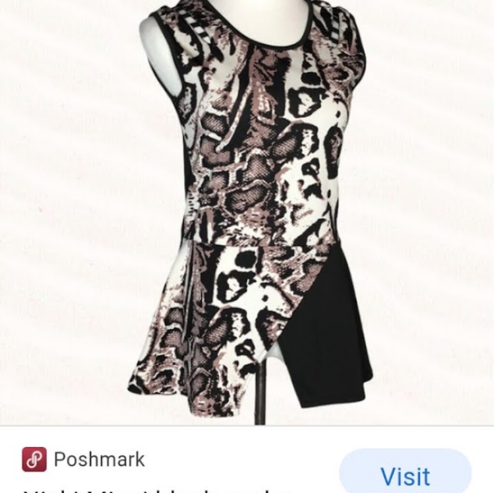 Nicki Minaj Front Snake Skin Print Top Sz Medium